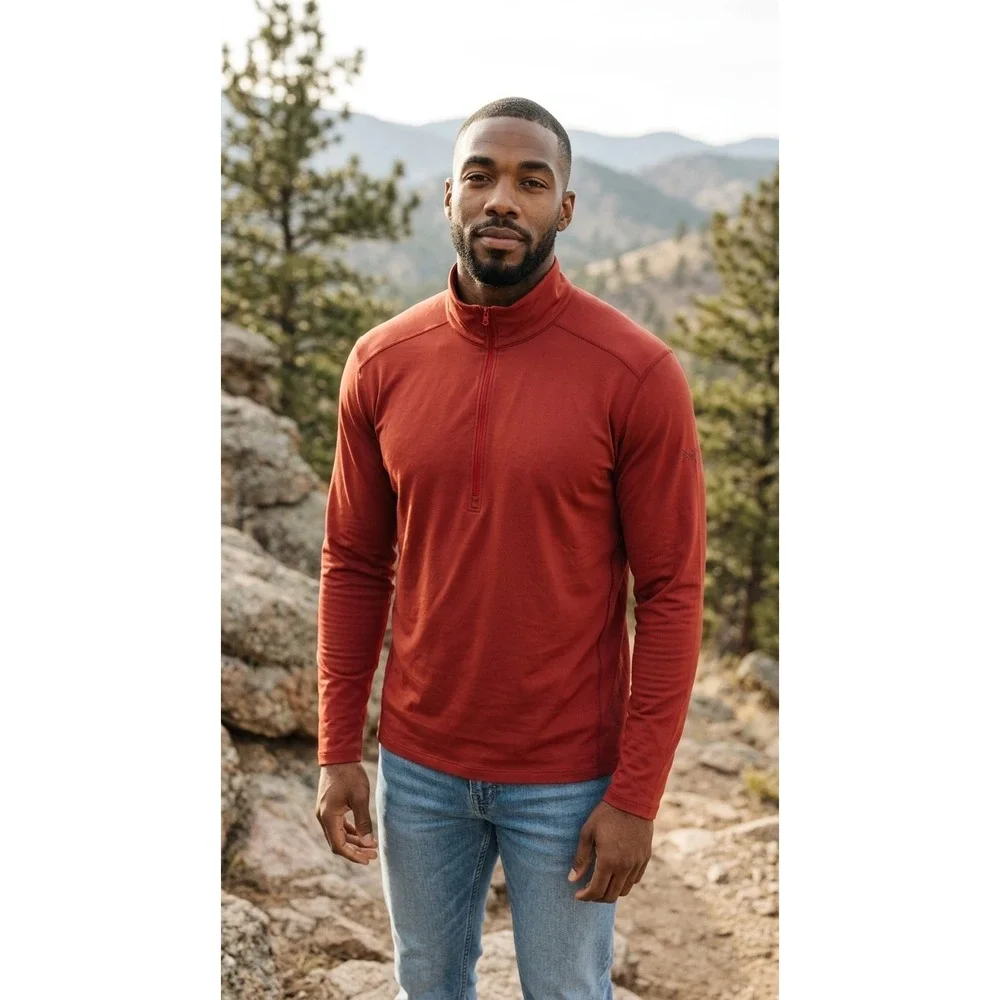 Arc'teryx ¼ Zip Men's Size XL Ribbed Long Sleeve Base Layer Lightweight Pullover
